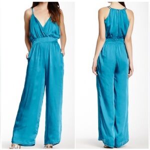 NWT Vertigo Surplice Front Satin Jumpsuit Size XL